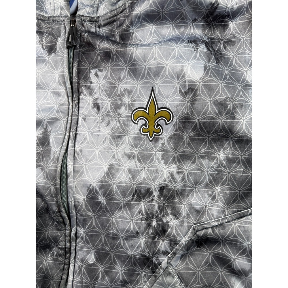 New Orleans Saints Hoodie Mens 2XL Reebok On Field Gray Full Zip NFL - Picture 3 of 11